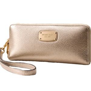 Michael Kors Jet Set leather Metallic Gold Wristlet